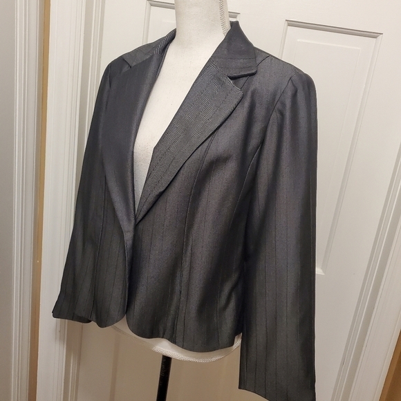 REQUIREMENTS GRAY Pinstripe Blazer size 14, Classic, Business Casual - Picture 4 of 8